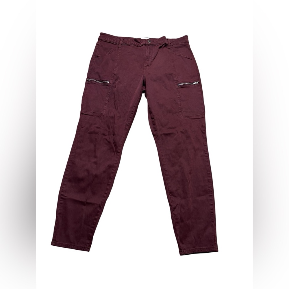 👖 Pistola Deep Red Zip Pocket Pants‎ ❤️ Women’s 33 Chic Utility Style 👖